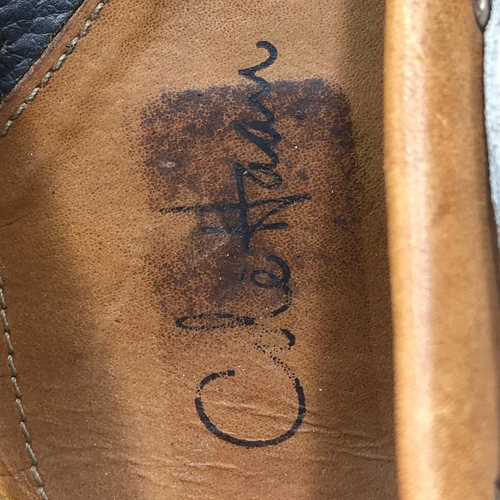 Cole Haan Air Boat Shoes Mens 13 M White Brown Blue Leather Sneakers 2 Eye